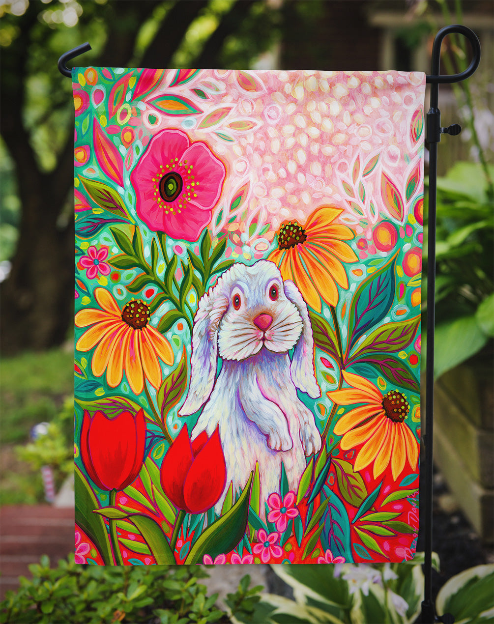 Little Spring Hippity Hop Easter Garden Flag Mailbox Decorative Yard Banner Outside Patio Artwork for Flower Beds, Garden Size, Multicolor