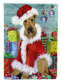 Airedale Santa Christmas Garden Flag Mailbox Decorative Yard Banner Outside Patio Artwork for Flower Beds, Garden Size, Multicolor