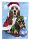 Basset Hound Santa Christmas Garden Flag Mailbox Decorative Yard Banner Outside Patio Artwork for Flower Beds, Garden Size, Multicolor