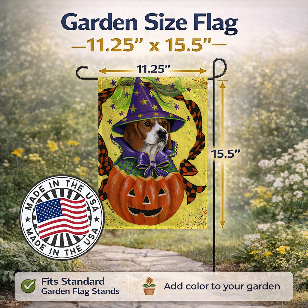 Beagle Halloweenie Garden Flag Mailbox Decorative Yard Banner Outside Patio Artwork for Flower Beds, Garden Size, Multicolor