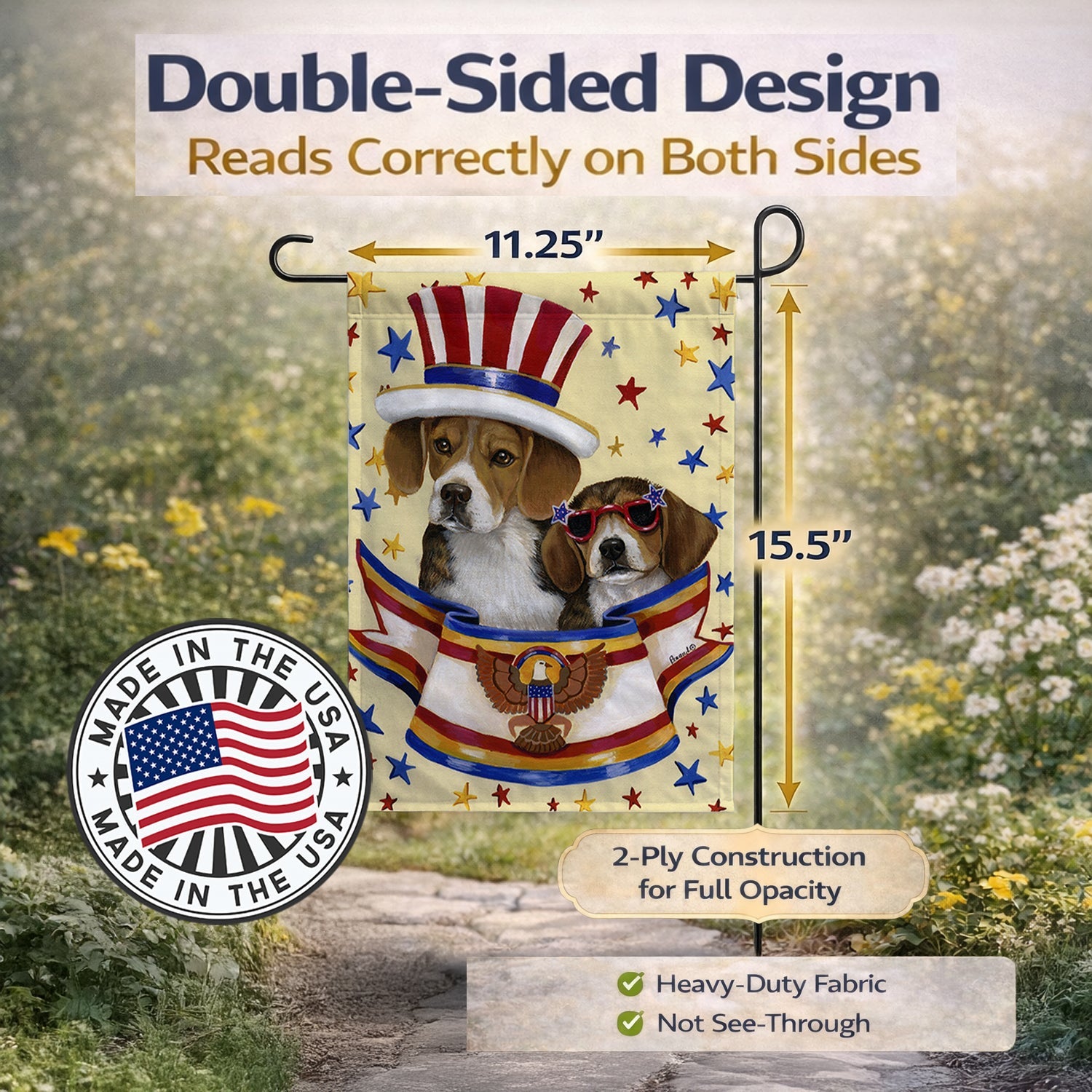 Beagle USA Garden Flag Mailbox Decorative Yard Banner Outside Patio Artwork for Flower Beds, Garden Size, Multicolor