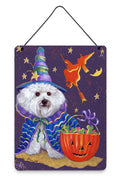 Bichon Frise Boo Halloween Wall or Door Hanging Prints Aluminum Metal Sign Kitchen Wall Bar Bathroom Plaque Home Decor Front Door Plaque, 12x16, Multicolor