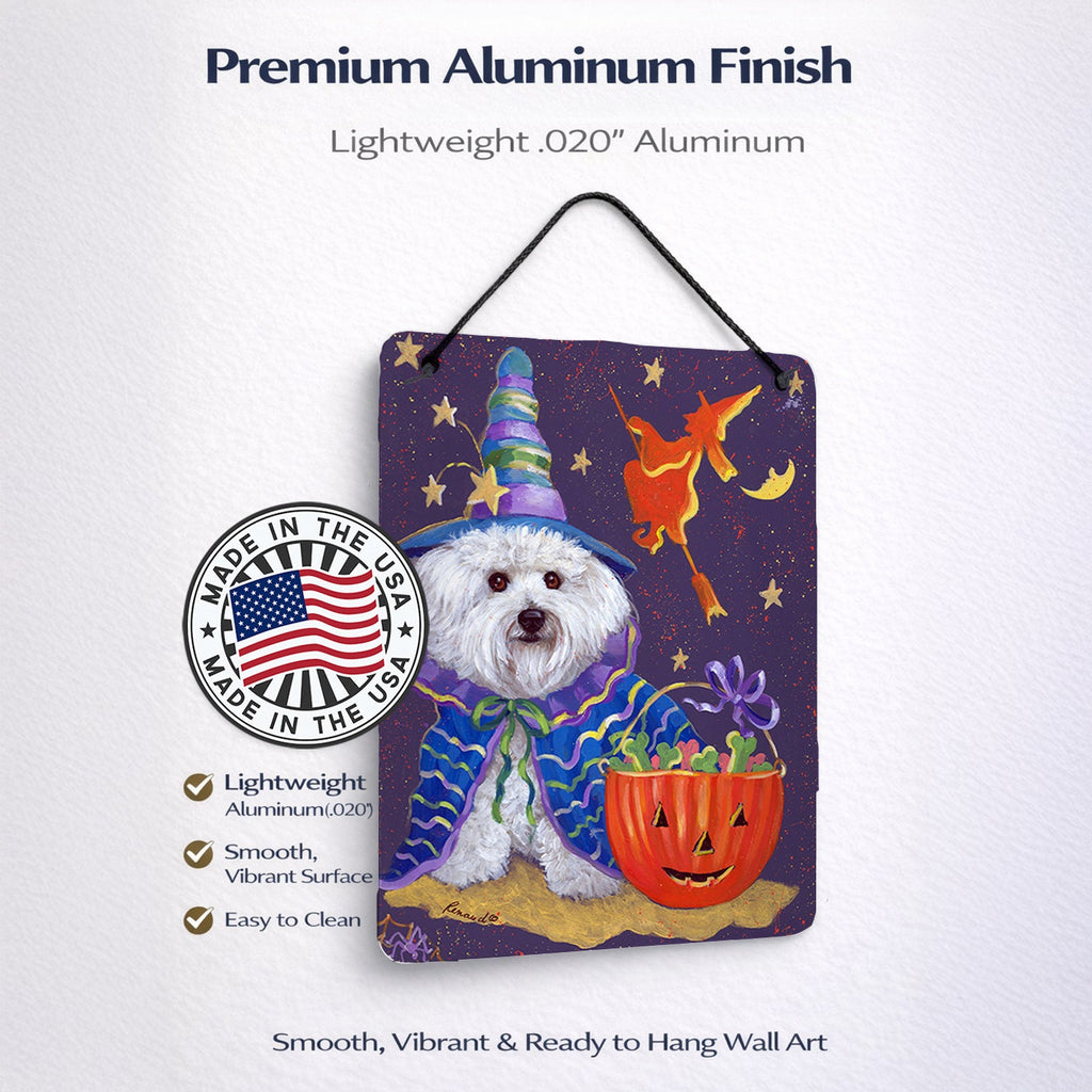 Bichon Frise Boo Halloween Wall or Door Hanging Prints Aluminum Metal Sign Kitchen Wall Bar Bathroom Plaque Home Decor Front Door Plaque, 12x16, Multicolor