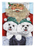 Bichon Frise Santa Christmas Garden Flag Mailbox Decorative Yard Banner Outside Patio Artwork for Flower Beds, Garden Size, Multicolor