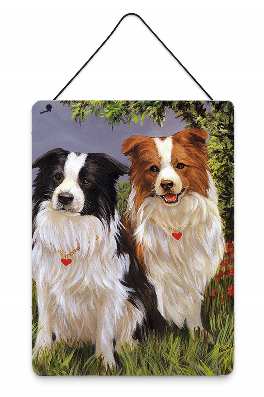 Border Collie Patrol Wall or Door Hanging Prints Aluminum Metal Sign Kitchen Wall Bar Bathroom Plaque Home Decor Front Door Plaque, 12x16, Multicolor