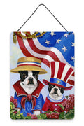 Boston Terrier USA Wall or Door Hanging Prints Aluminum Metal Sign Kitchen Wall Bar Bathroom Plaque Home Decor Front Door Plaque, 12x16, Multicolor