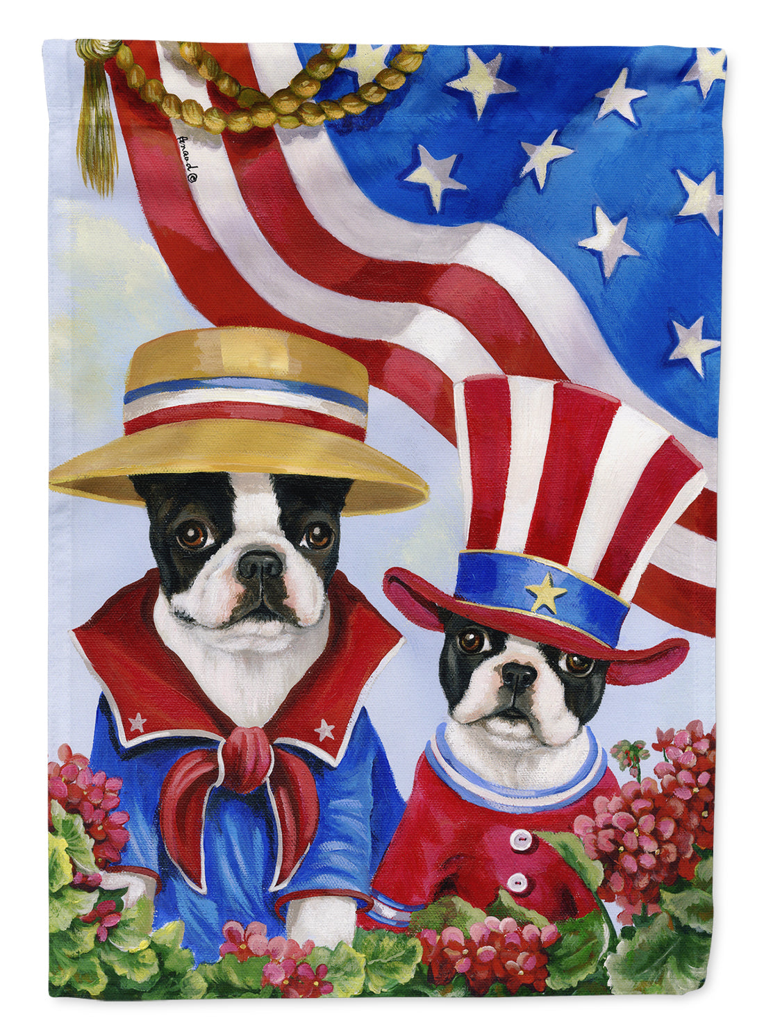 Boston Terrier USA Garden Flag Mailbox Decorative Yard Banner Outside Patio Artwork for Flower Beds, Garden Size, Multicolor