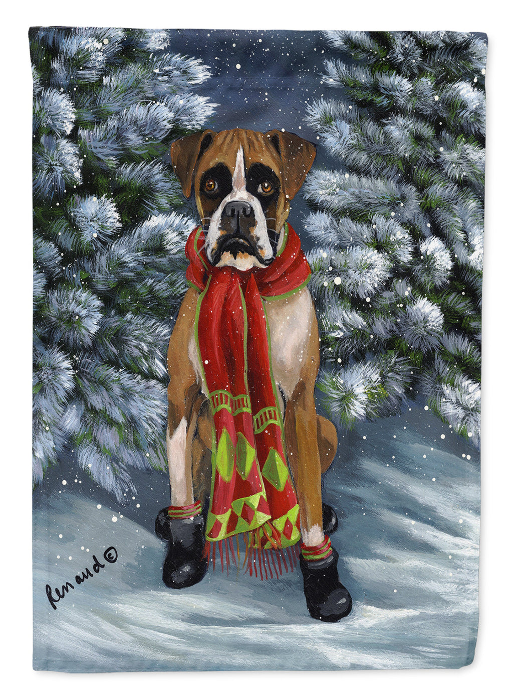 Boxer Let's Play Christmas Garden Flag Mailbox Decorative Yard Banner Outside Patio Artwork for Flower Beds, Garden Size, Multicolor