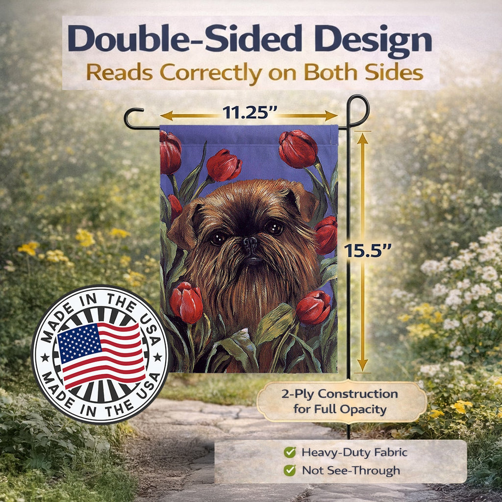 Brussels Griffon Peek a Boo Garden Flag Mailbox Decorative Yard Banner Outside Patio Artwork for Flower Beds, Garden Size, Multicolor