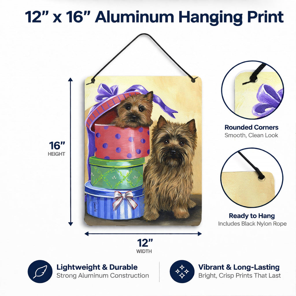 Cairn Terrier Boudoir Wall or Door Hanging Prints Aluminum Metal Sign Kitchen Wall Bar Bathroom Plaque Home Decor Front Door Plaque, 12x16, Multicolor