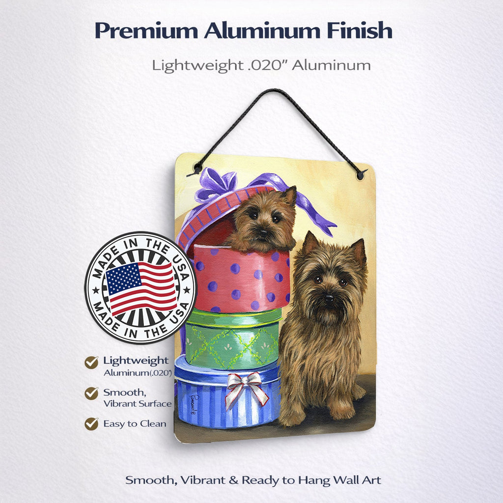 Cairn Terrier Boudoir Wall or Door Hanging Prints Aluminum Metal Sign Kitchen Wall Bar Bathroom Plaque Home Decor Front Door Plaque, 12x16, Multicolor