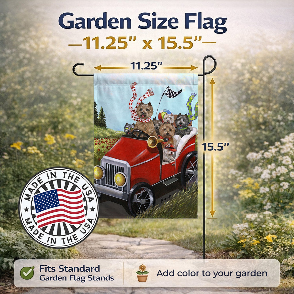 Cairn Terrier On the Move Garden Flag Mailbox Decorative Yard Banner Outside Patio Artwork for Flower Beds, Garden Size, Multicolor