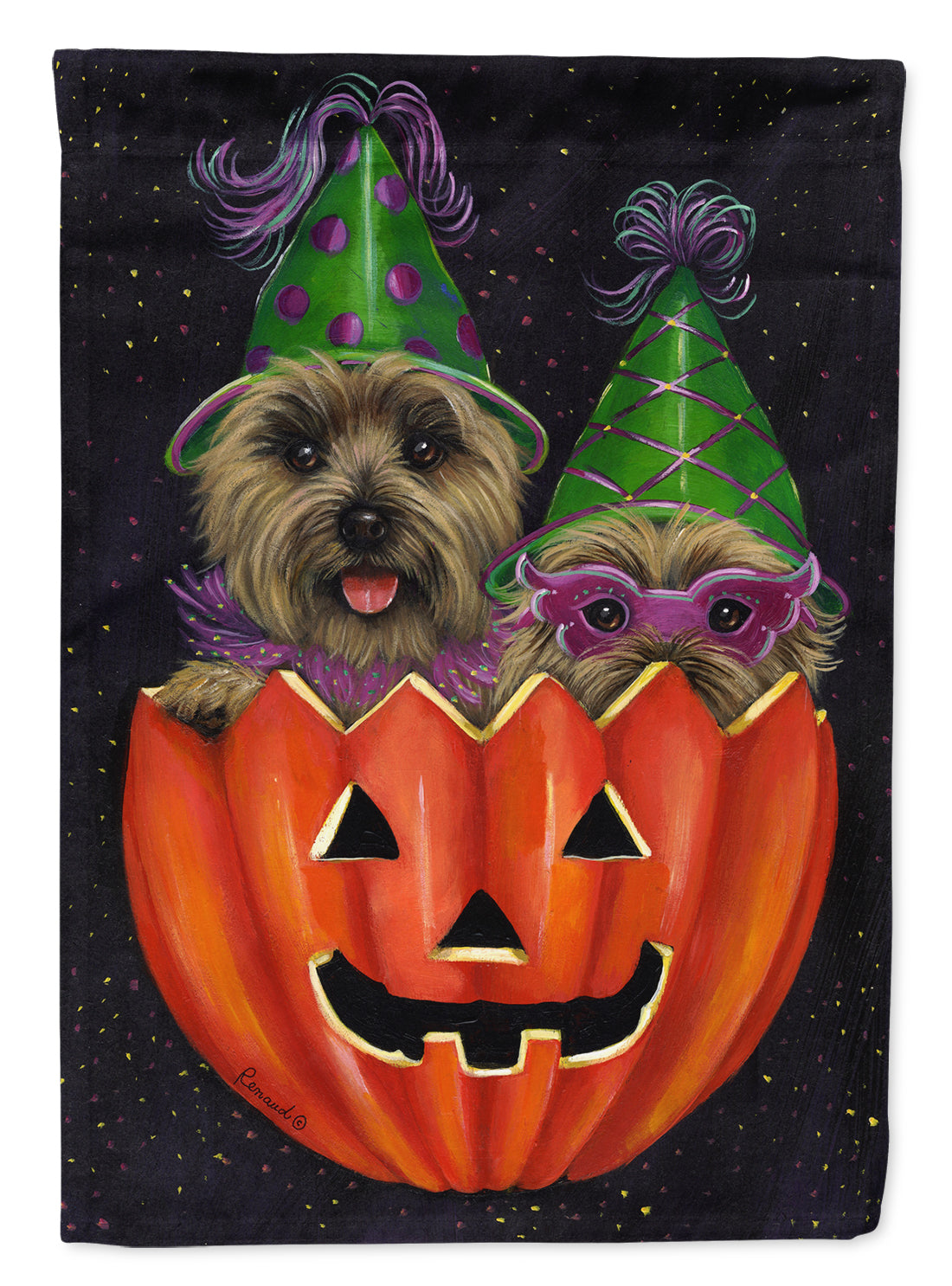 Cairn Terrier Halloween PeekaBoo Garden Flag Mailbox Decorative Yard Banner Outside Patio Artwork for Flower Beds, Garden Size, Multicolor