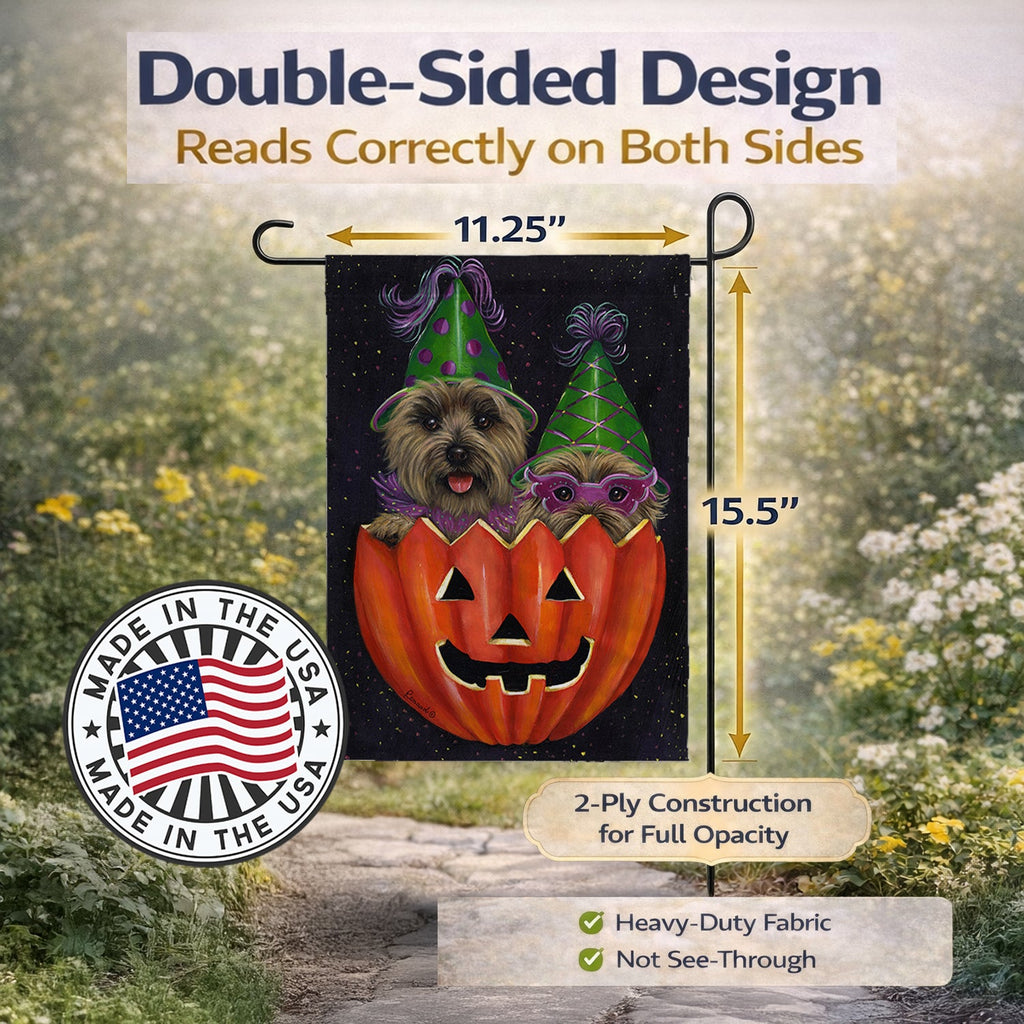Cairn Terrier Halloween PeekaBoo Garden Flag Mailbox Decorative Yard Banner Outside Patio Artwork for Flower Beds, Garden Size, Multicolor