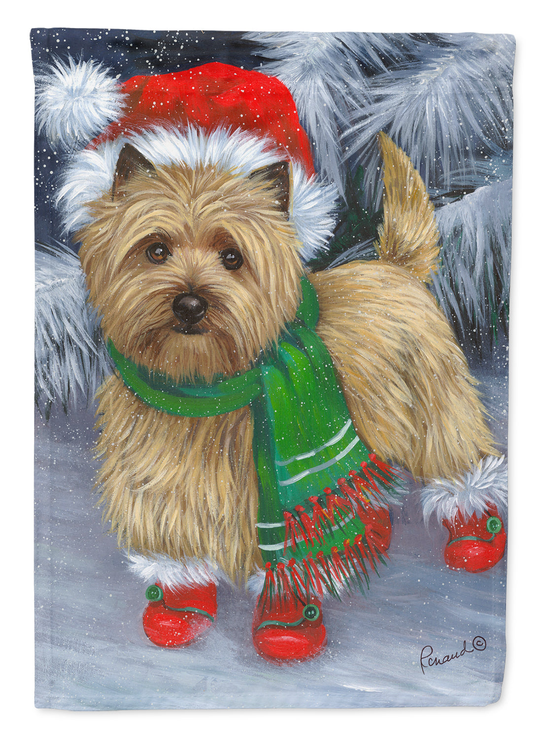 Cairn Terrier Christmas Red Boots Garden Flag Mailbox Decorative Yard Banner Outside Patio Artwork for Flower Beds, Garden Size, Multicolor