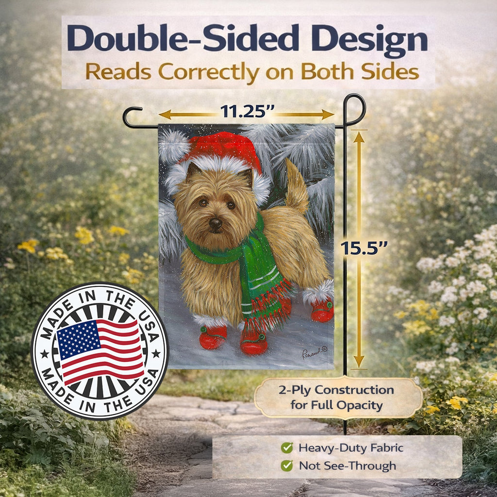 Cairn Terrier Christmas Red Boots Garden Flag Mailbox Decorative Yard Banner Outside Patio Artwork for Flower Beds, Garden Size, Multicolor