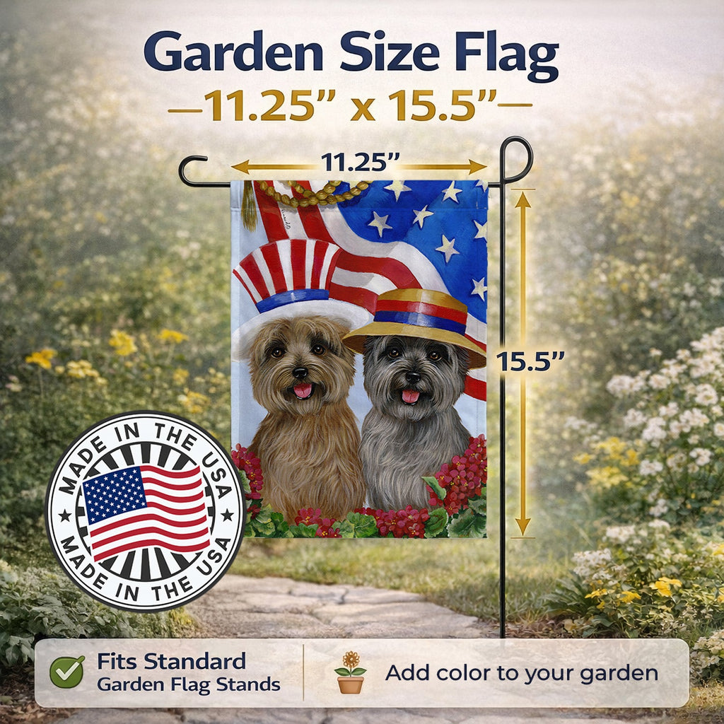 Cairn Terrier USA Garden Flag Mailbox Decorative Yard Banner Outside Patio Artwork for Flower Beds, Garden Size, Multicolor