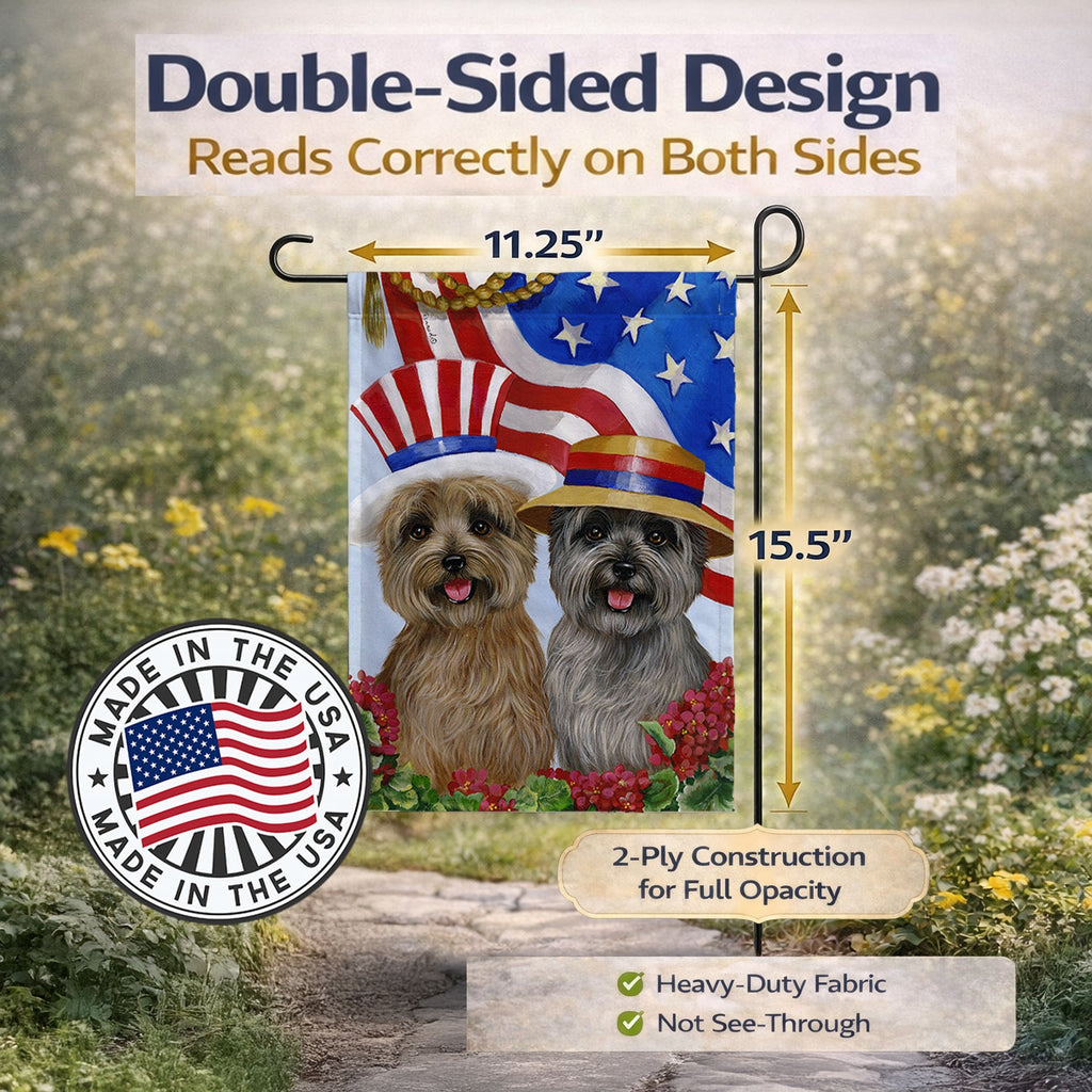 Cairn Terrier USA Garden Flag Mailbox Decorative Yard Banner Outside Patio Artwork for Flower Beds, Garden Size, Multicolor