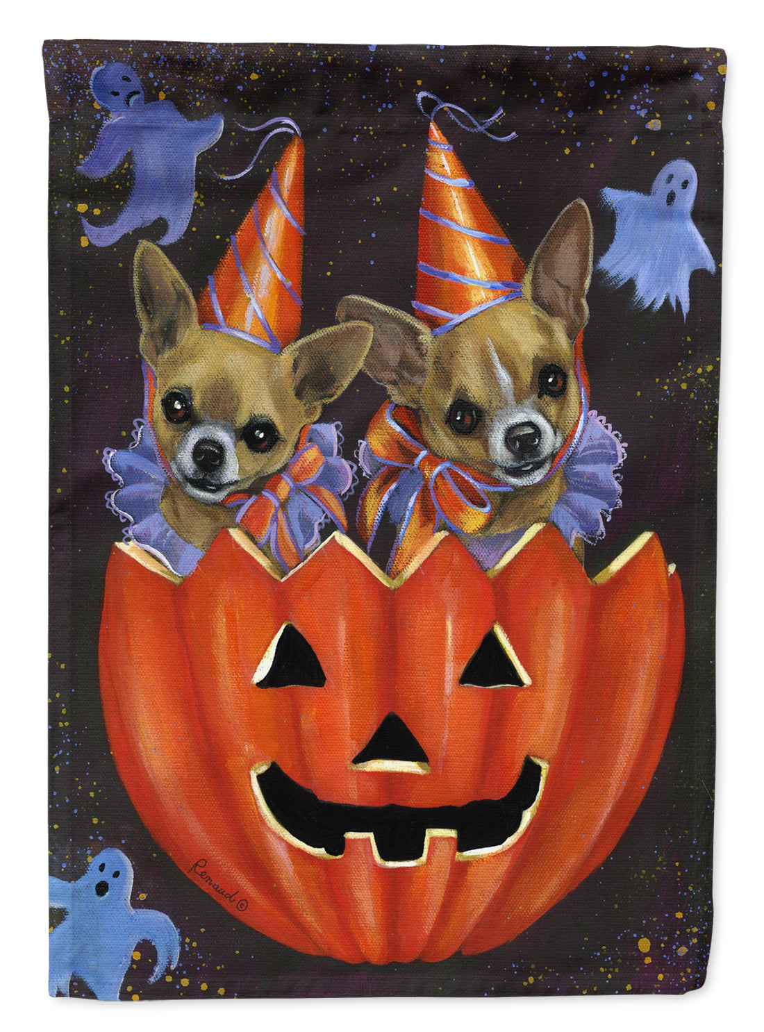 Chihuahua Halloweenies Garden Flag Mailbox Decorative Yard Banner Outside Patio Artwork for Flower Beds, Garden Size, Multicolor