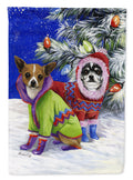Chihuahua Christmas Snowflakes Garden Flag Mailbox Decorative Yard Banner Outside Patio Artwork for Flower Beds, Garden Size, Multicolor