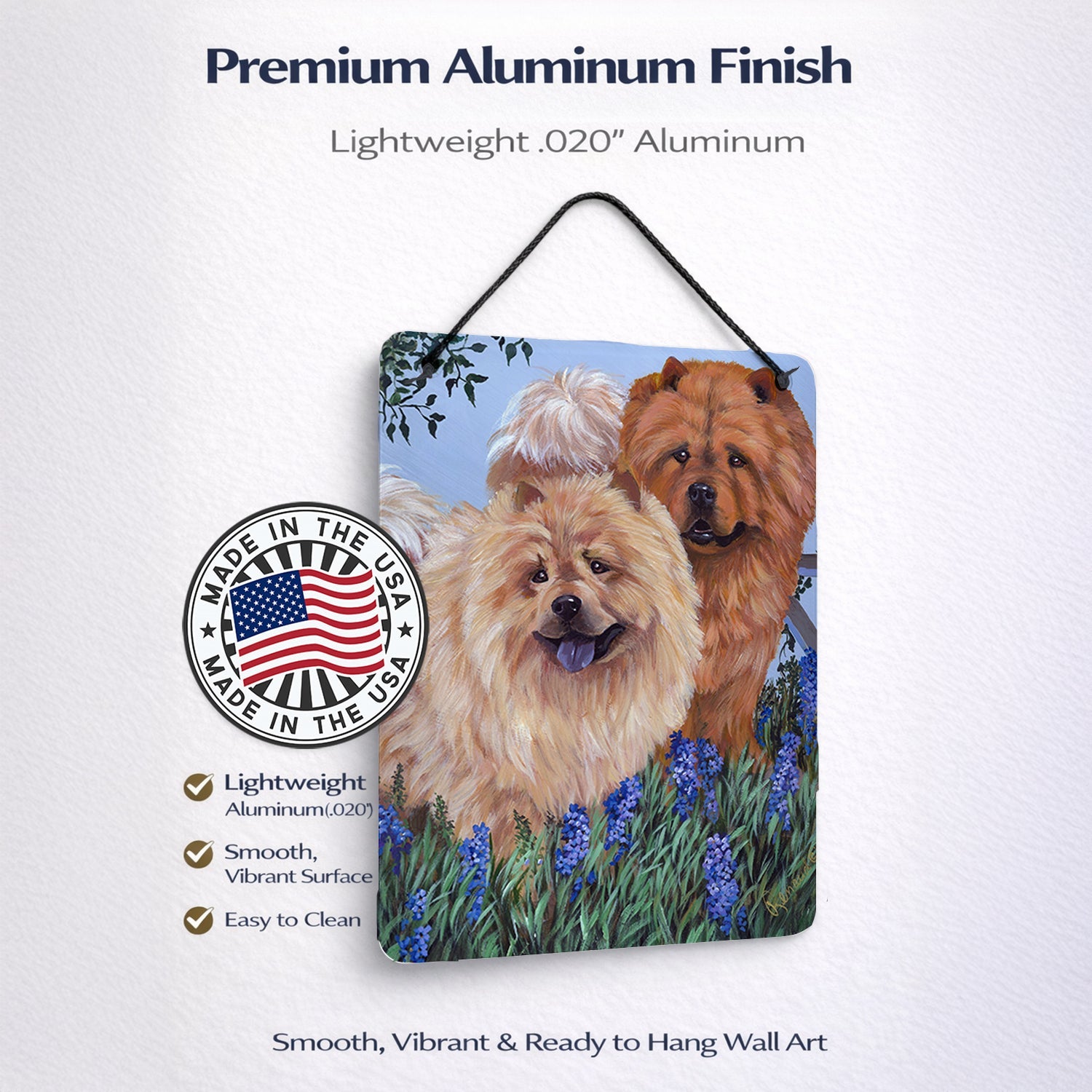 Chow Chow Meadow Wall or Door Hanging Prints Aluminum Metal Sign Kitchen Wall Bar Bathroom Plaque Home Decor Front Door Plaque, 12x16, Multicolor