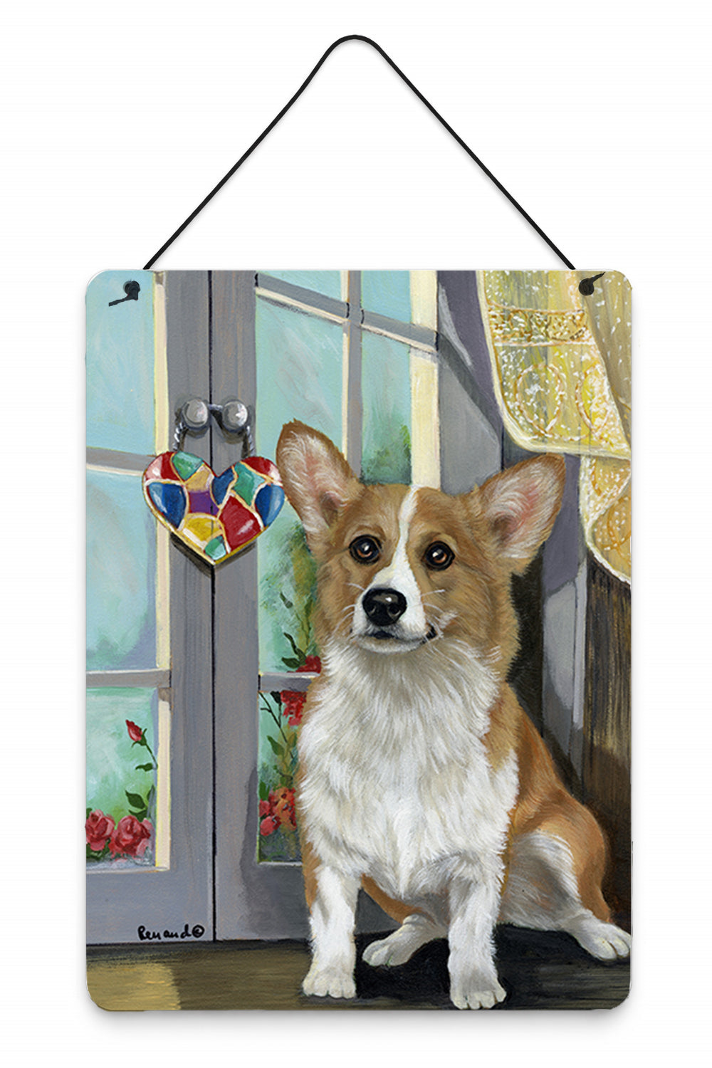 Corgi Suncatcher Wall or Door Hanging Prints Aluminum Metal Sign Kitchen Wall Bar Bathroom Plaque Home Decor Front Door Plaque, 12x16, Multicolor
