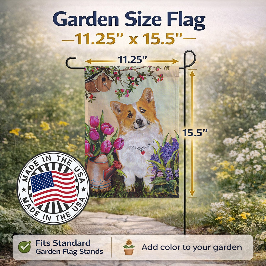 Corgi Sunshine Garden Flag Mailbox Decorative Yard Banner Outside Patio Artwork for Flower Beds, Garden Size, Multicolor