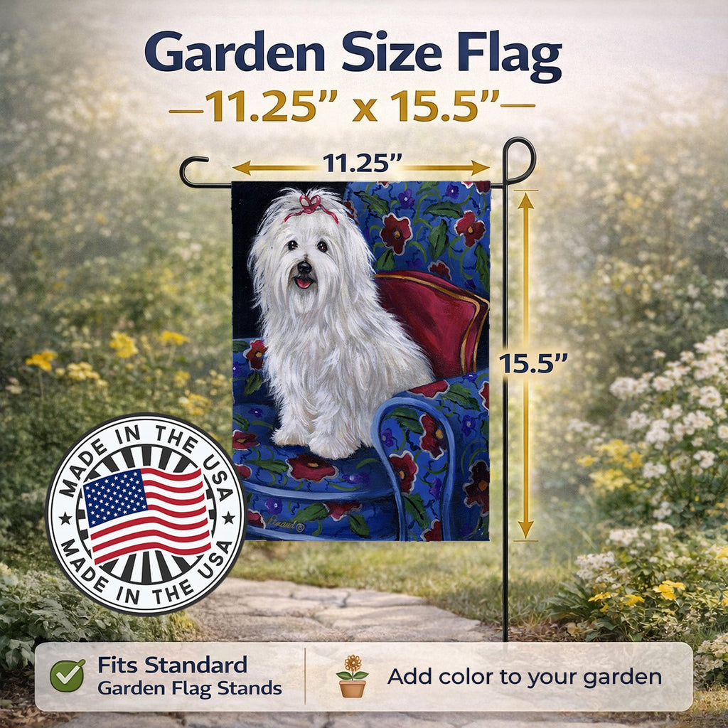 Coton De Tulear Royalty Garden Flag Mailbox Decorative Yard Banner Outside Patio Artwork for Flower Beds, Garden Size, Multicolor