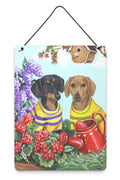 Dachshund Blooms Wall or Door Hanging Prints Aluminum Metal Sign Kitchen Wall Bar Bathroom Plaque Home Decor Front Door Plaque, 12x16, Multicolor