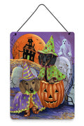 Dachshund Halloween Haunted House Wall or Door Hanging Prints Aluminum Metal Sign Kitchen Wall Bar Bathroom Plaque Home Decor Front Door Plaque, 12x16, Multicolor