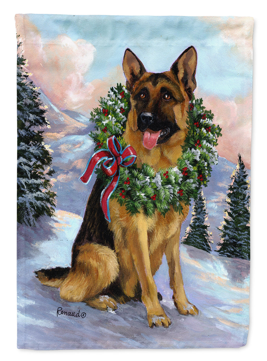 German Shepherd Christmas Honor Garden Flag Mailbox Decorative Yard Banner Outside Patio Artwork for Flower Beds, Garden Size, Multicolor
