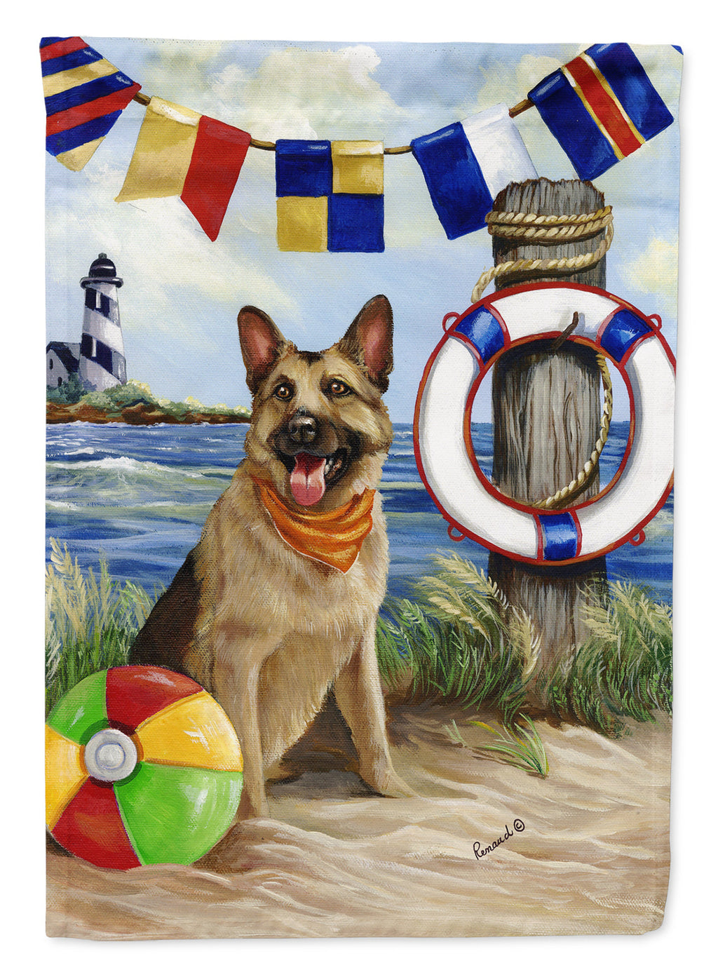 German Shepherd Life Saver Garden Flag Mailbox Decorative Yard Banner Outside Patio Artwork for Flower Beds, Garden Size, Multicolor