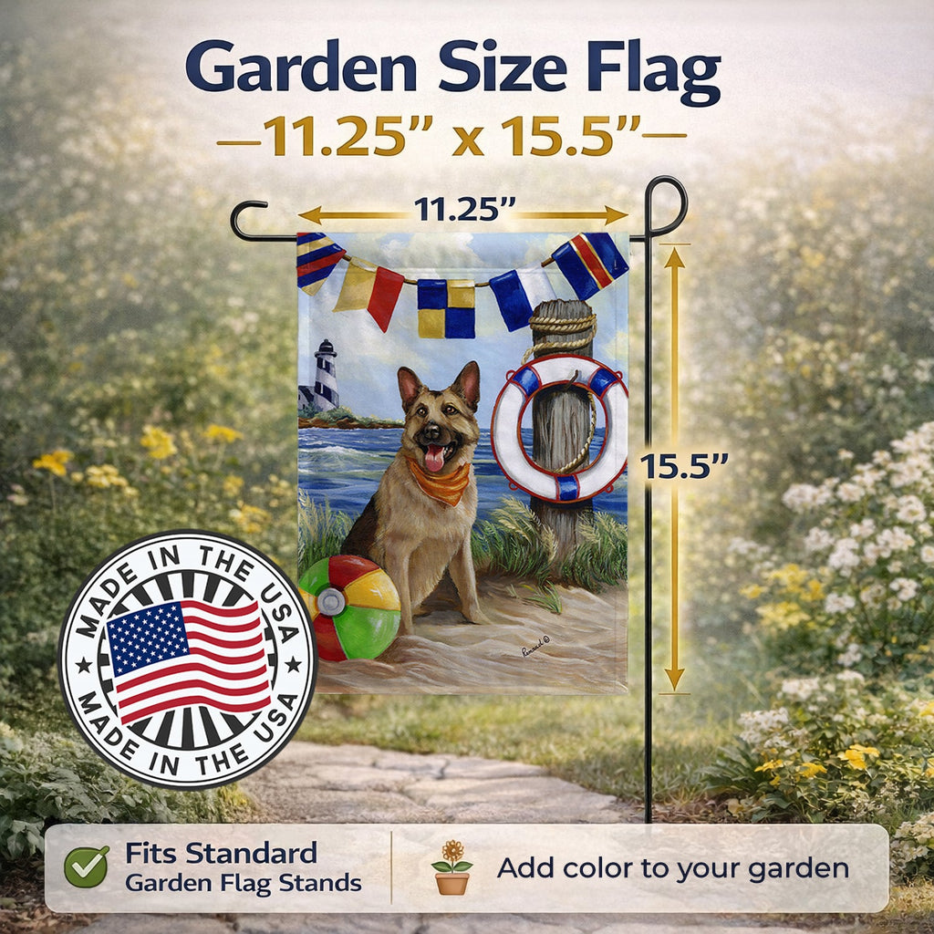 German Shepherd Life Saver Garden Flag Mailbox Decorative Yard Banner Outside Patio Artwork for Flower Beds, Garden Size, Multicolor