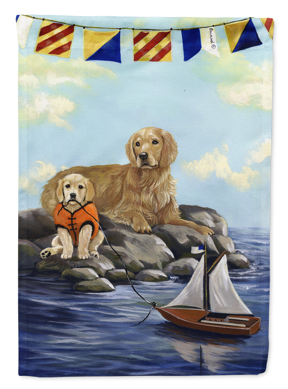 Golden Retriever Retreat Garden Flag Mailbox Decorative Yard Banner Outside Patio Artwork for Flower Beds, Garden Size, Multicolor