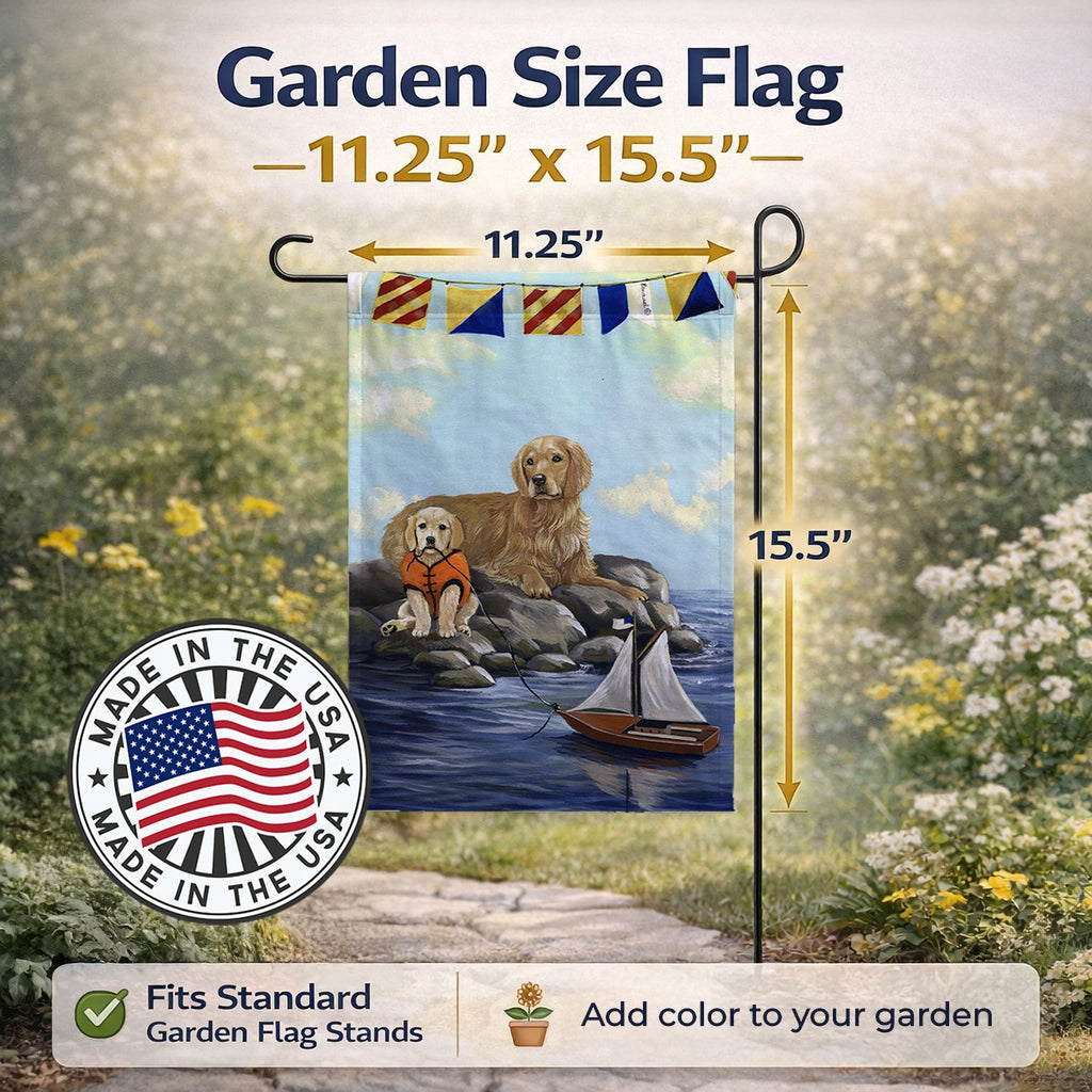 Golden Retriever Retreat Garden Flag Mailbox Decorative Yard Banner Outside Patio Artwork for Flower Beds, Garden Size, Multicolor