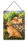 Golden Retriever At the Gate Wall or Door Hanging Prints Aluminum Metal Sign Kitchen Wall Bar Bathroom Plaque Home Decor Front Door Plaque, 12x16, Multicolor