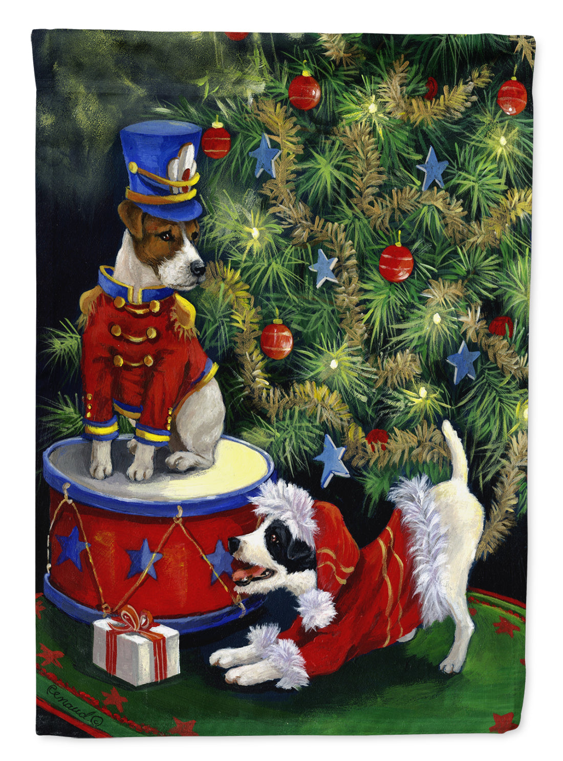 Jack Russell Christmas My Gift Garden Flag Mailbox Decorative Yard Banner Outside Patio Artwork for Flower Beds, Garden Size, Multicolor
