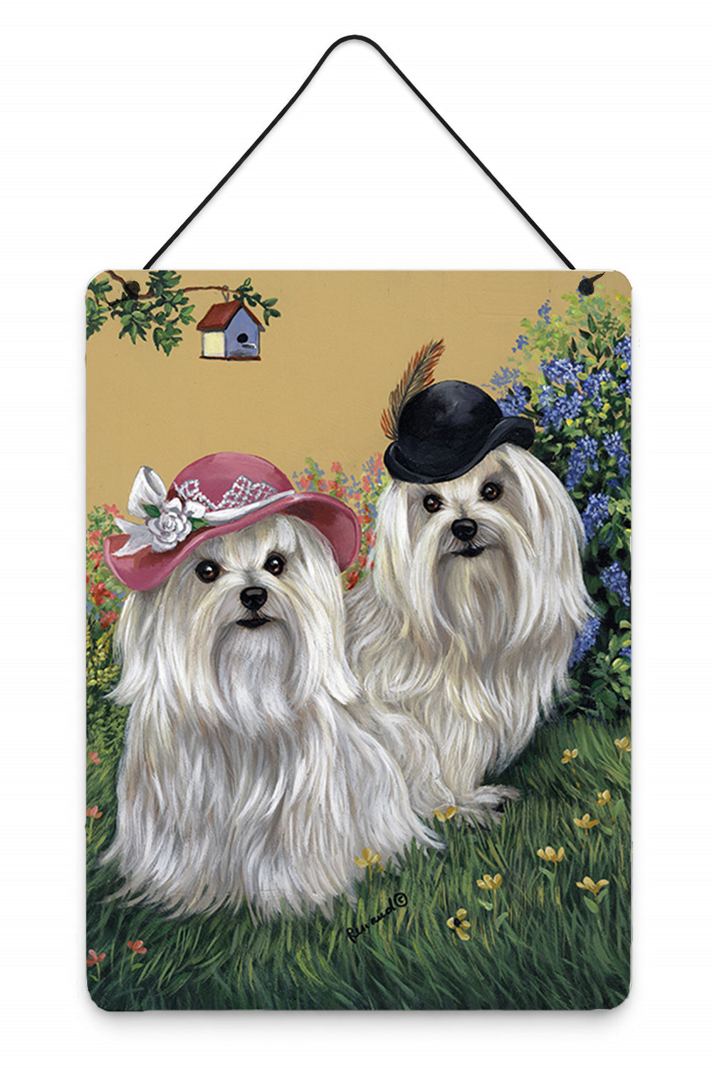 Maltese Mr & Mrs Wall or Door Hanging Prints Aluminum Metal Sign Kitchen Wall Bar Bathroom Plaque Home Decor Front Door Plaque, 12x16, Multicolor