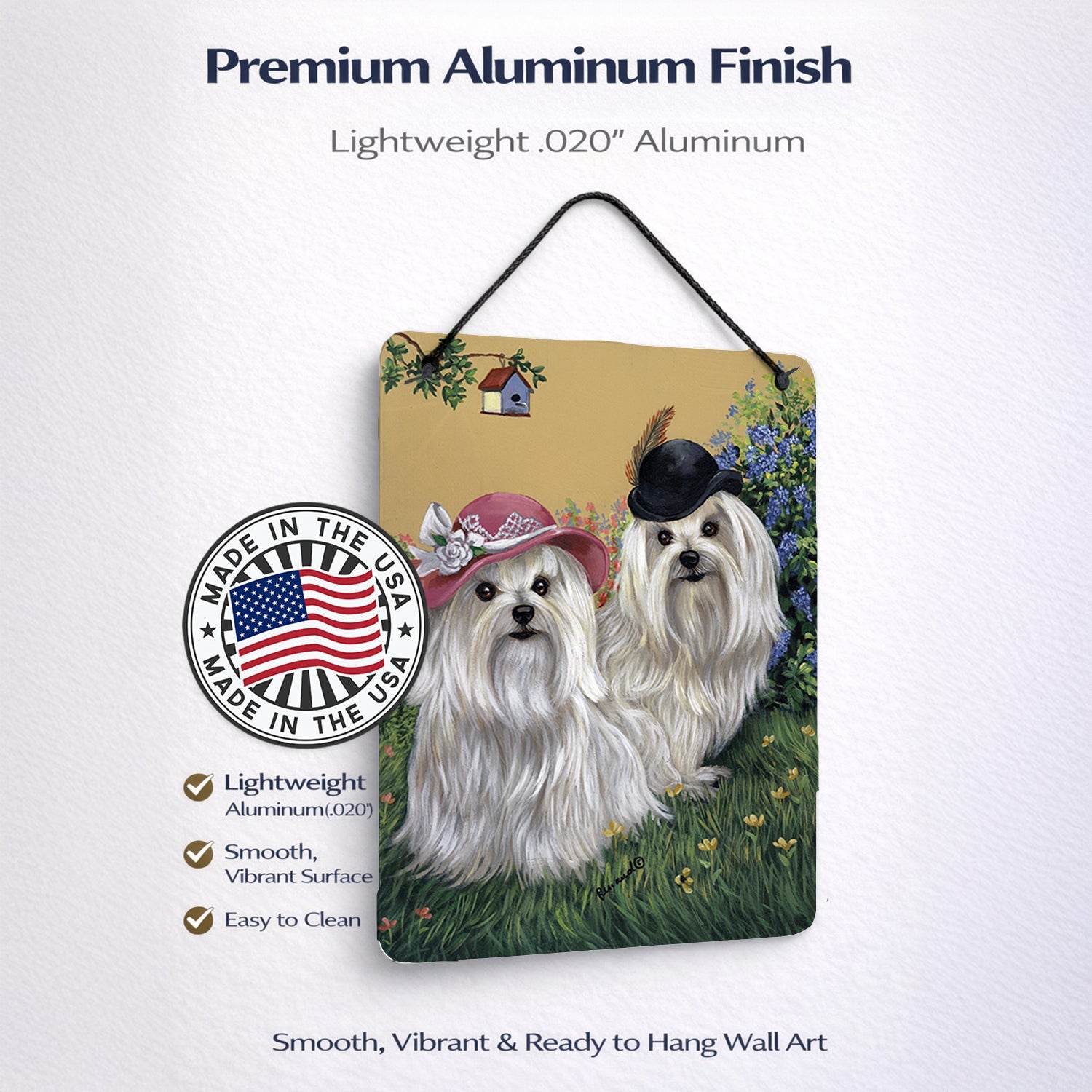 Maltese Mr & Mrs Wall or Door Hanging Prints Aluminum Metal Sign Kitchen Wall Bar Bathroom Plaque Home Decor Front Door Plaque, 12x16, Multicolor