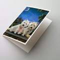 Westie Moonlight Stroll Greeting Cards Pack of 8 Blank Cards with Envelopes Whimsical A7 Size 5x7