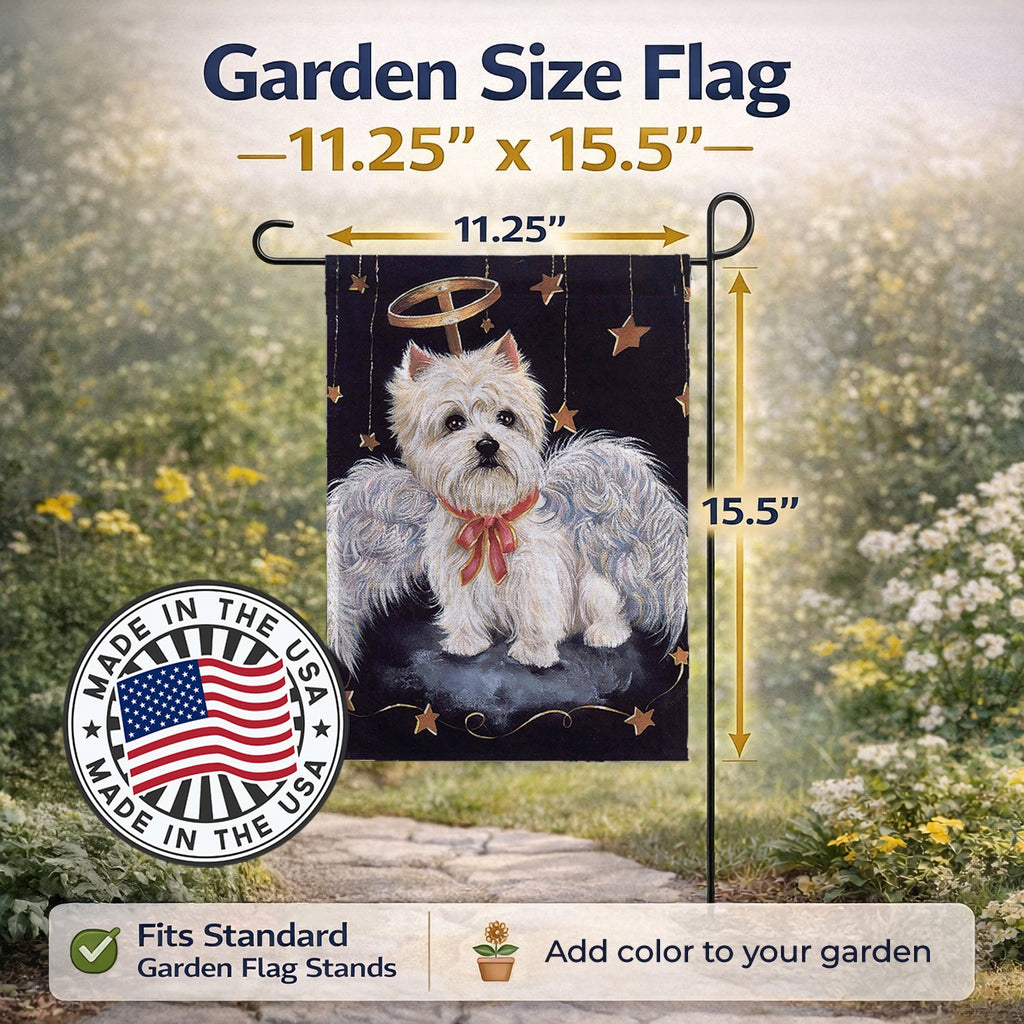 Westie Christmas Angel Garden Flag Mailbox Decorative Yard Banner Outside Patio Artwork for Flower Beds, Garden Size, Multicolor