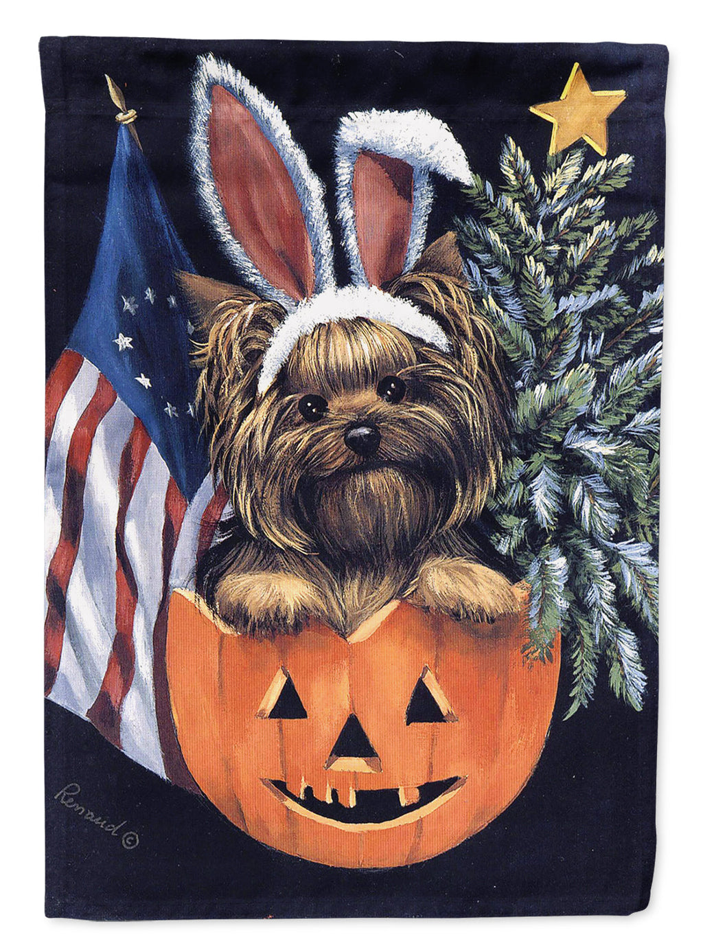 Yorkie for All Seasons Garden Flag Mailbox Decorative Yard Banner Outside Patio Artwork for Flower Beds, Garden Size, Multicolor