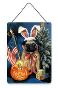 Pug for All Seasons Wall or Door Hanging Prints Aluminum Metal Sign Kitchen Wall Bar Bathroom Plaque Home Decor Front Door Plaque, 12x16, Multicolor