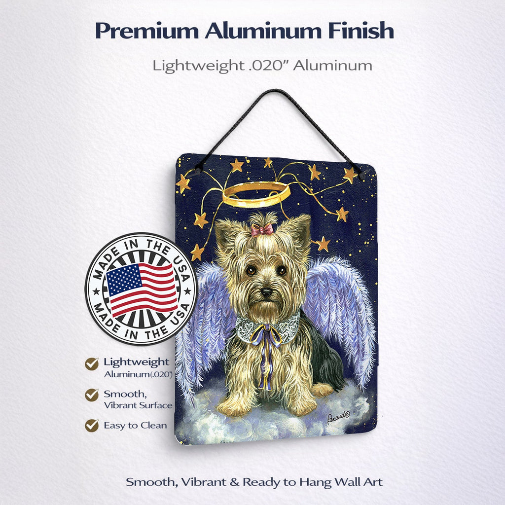 Yorkie Christmas Family Tree Wall or Door Hanging Prints Aluminum Metal Sign Kitchen Wall Bar Bathroom Plaque Home Decor Front Door Plaque, 12x16, Multicolor