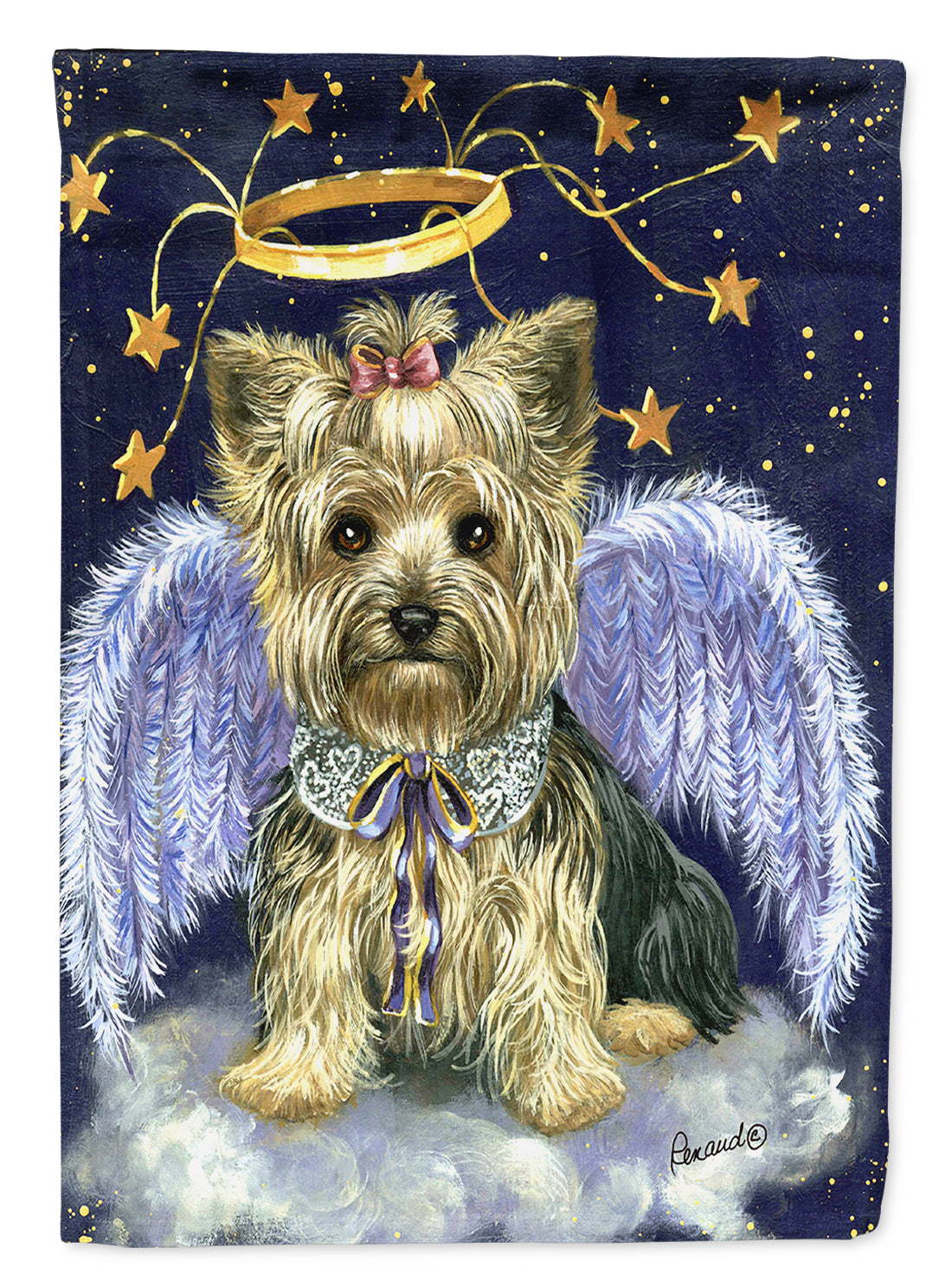 Yorkie Christmas Family Tree Garden Flag Mailbox Decorative Yard Banner Outside Patio Artwork for Flower Beds, Garden Size, Multicolor