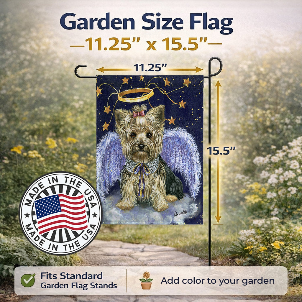 Yorkie Christmas Family Tree Garden Flag Mailbox Decorative Yard Banner Outside Patio Artwork for Flower Beds, Garden Size, Multicolor