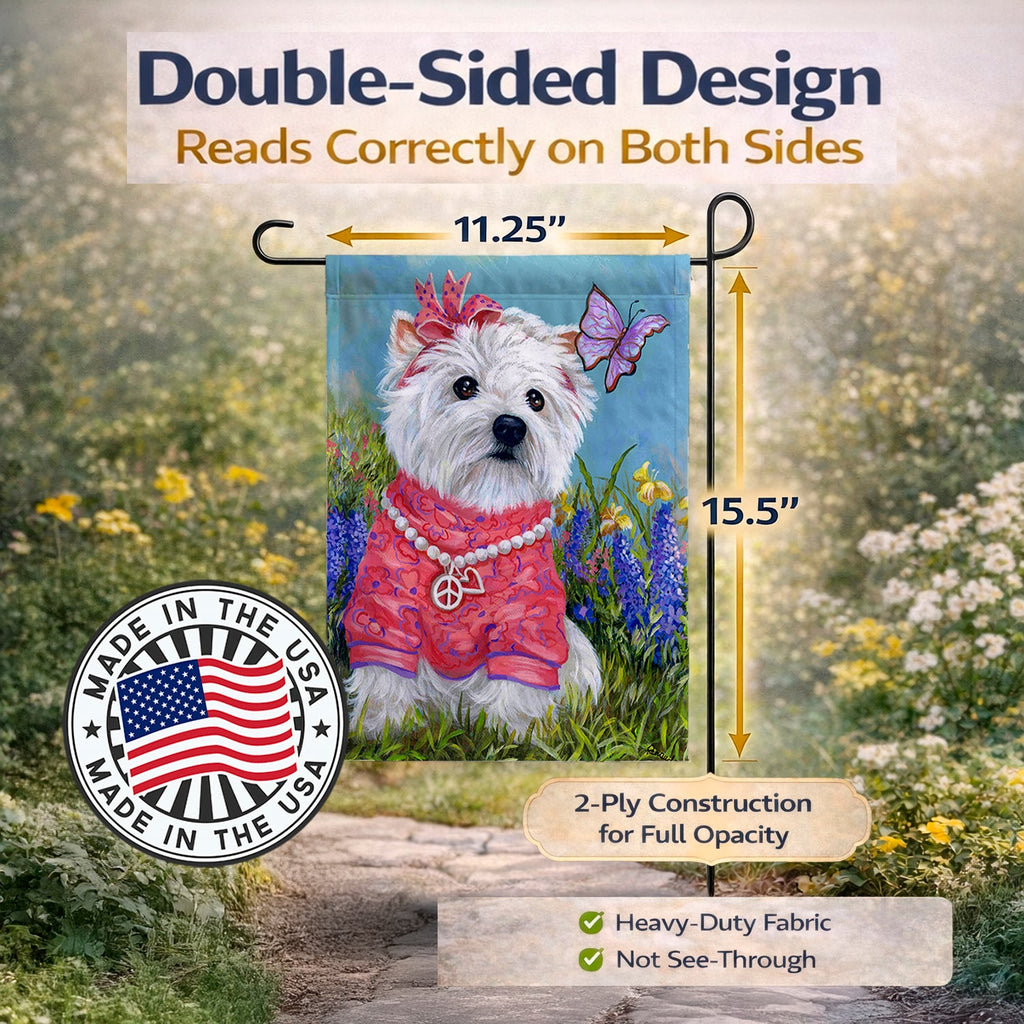 Westie Springtime Garden Flag Mailbox Decorative Yard Banner Outside Patio Artwork for Flower Beds, Garden Size, Multicolor