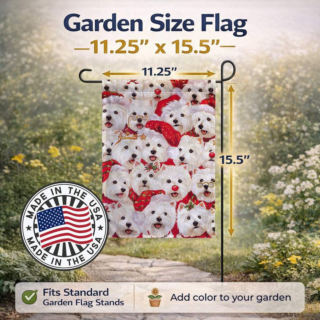 Westie Christmas a Plenty Garden Flag Mailbox Decorative Yard Banner Outside Patio Artwork for Flower Beds, Garden Size, Multicolor
