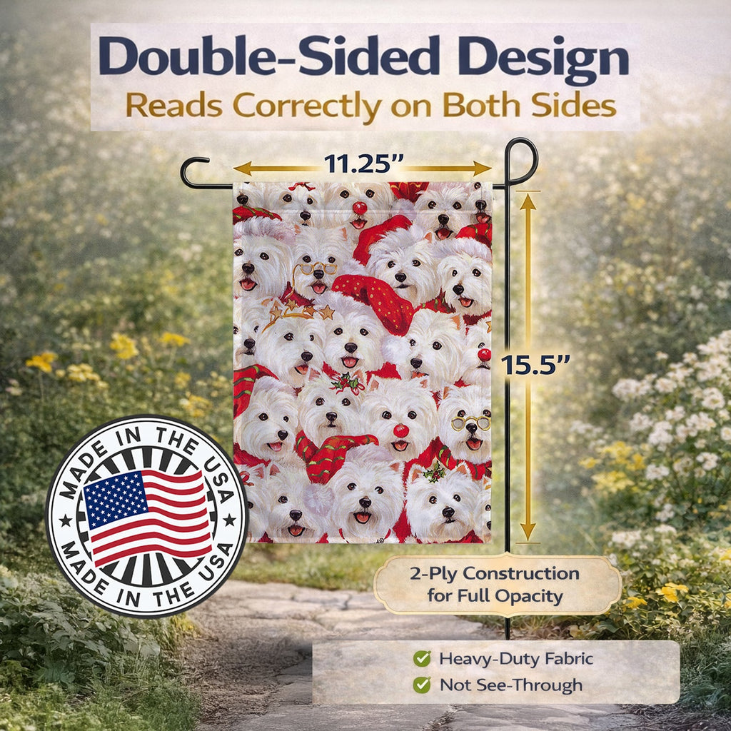 Westie Christmas a Plenty Garden Flag Mailbox Decorative Yard Banner Outside Patio Artwork for Flower Beds, Garden Size, Multicolor
