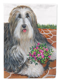 Bearded Collie Pot of Roses Garden Flag Mailbox Decorative Yard Banner Outside Patio Artwork for Flower Beds, Garden Size, Multicolor